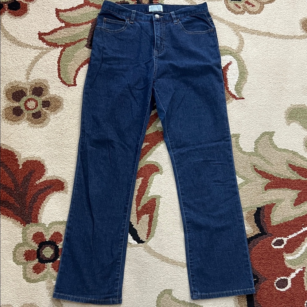 Classic Blue Denim Petite Straight Leg Jeans